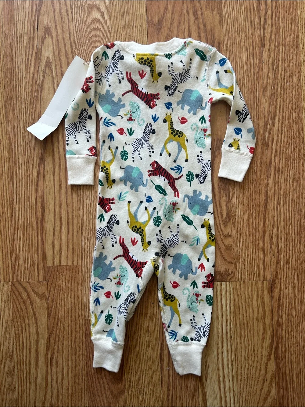 Hanna Andersson One-Piece Pajamas with Colorful Safari Animals NWT Size 60/US3/6